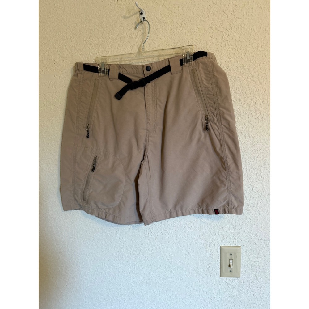 Alpine Design Mens‎ XL Hiking Shorts Tan Khaki Integrated Belt Zipper Pockets